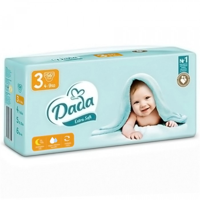 Підгузки дитячі Dada Extra Soft, розмір 3 (4–9 кг), 56 шт - 